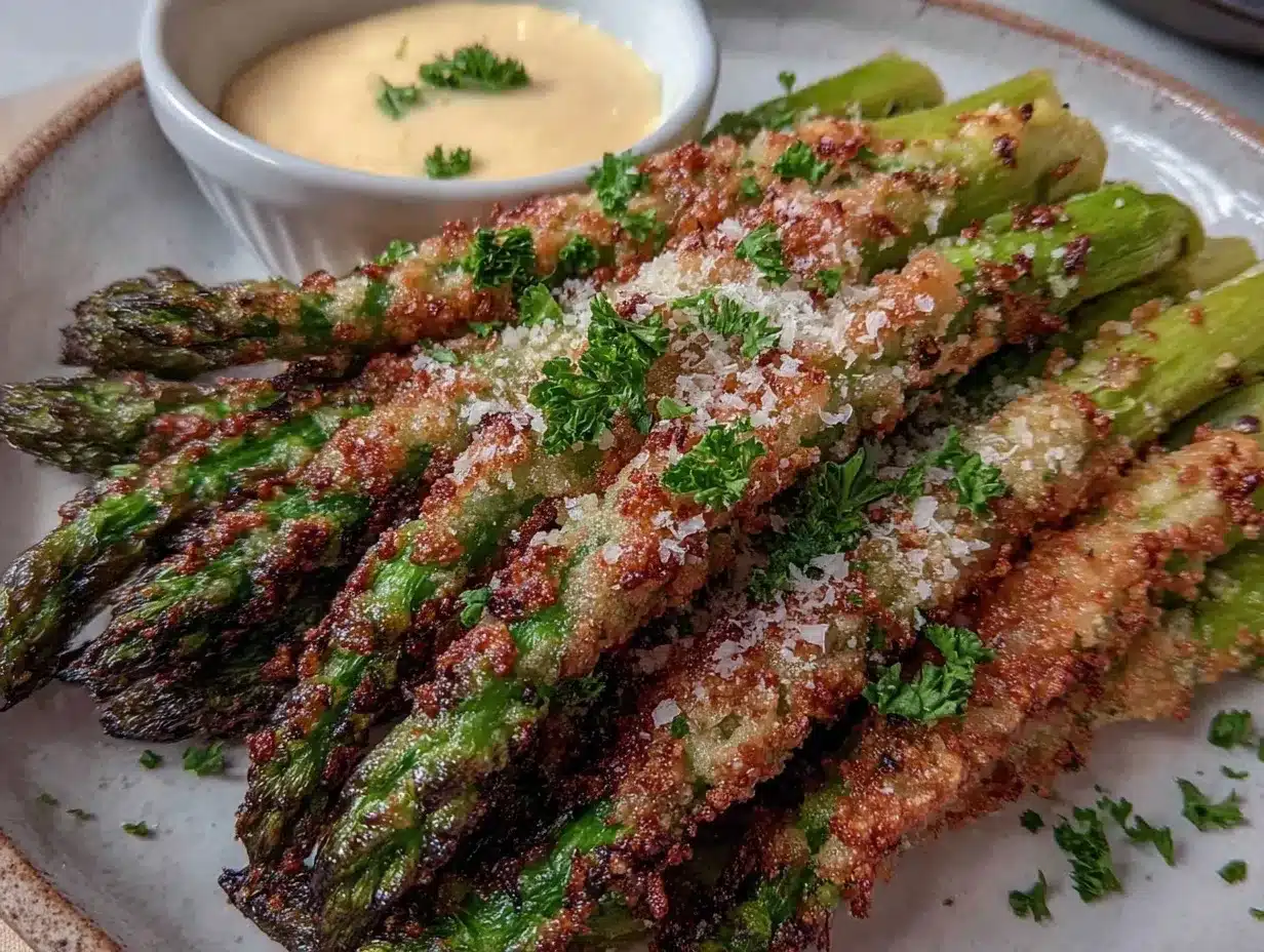 crispy air fryer parmesan asparagus spears preparation steps