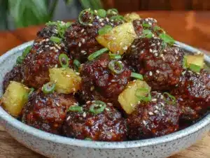 crispy air fryer teriyaki meatballs - featured image