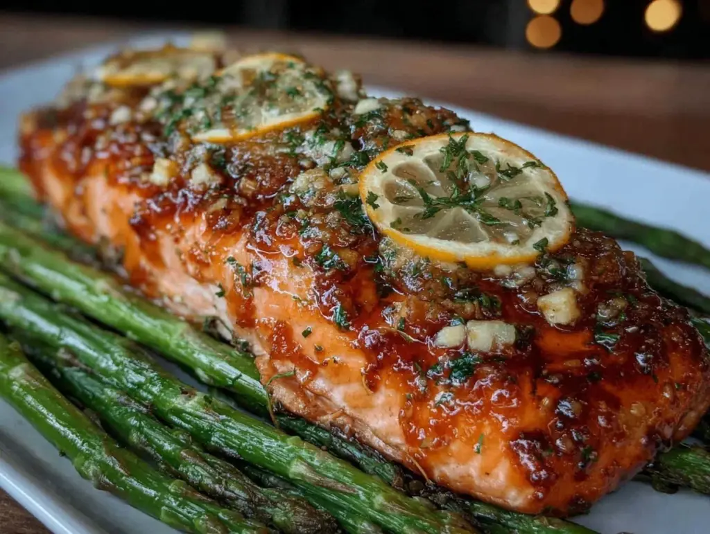 crispy baked lemon herb salmon - featured image
