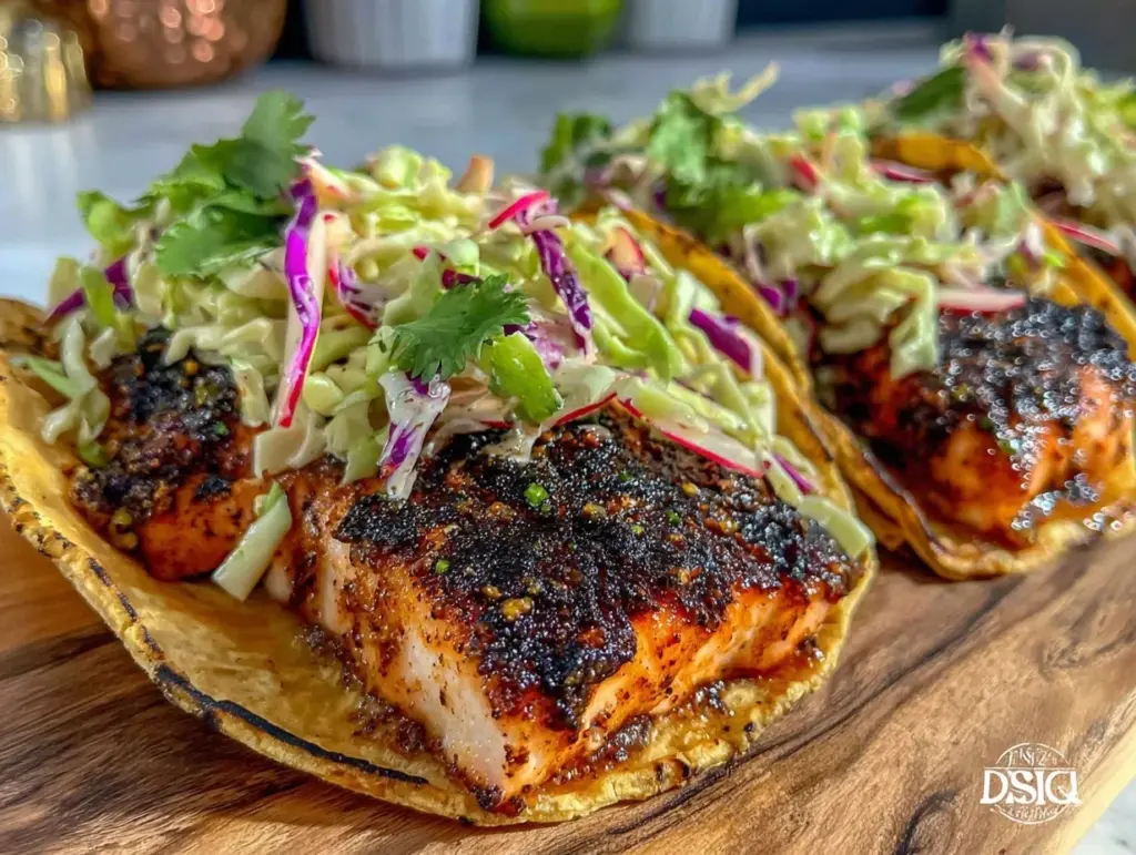 crispy blackened mahi mahi tacos - featured image