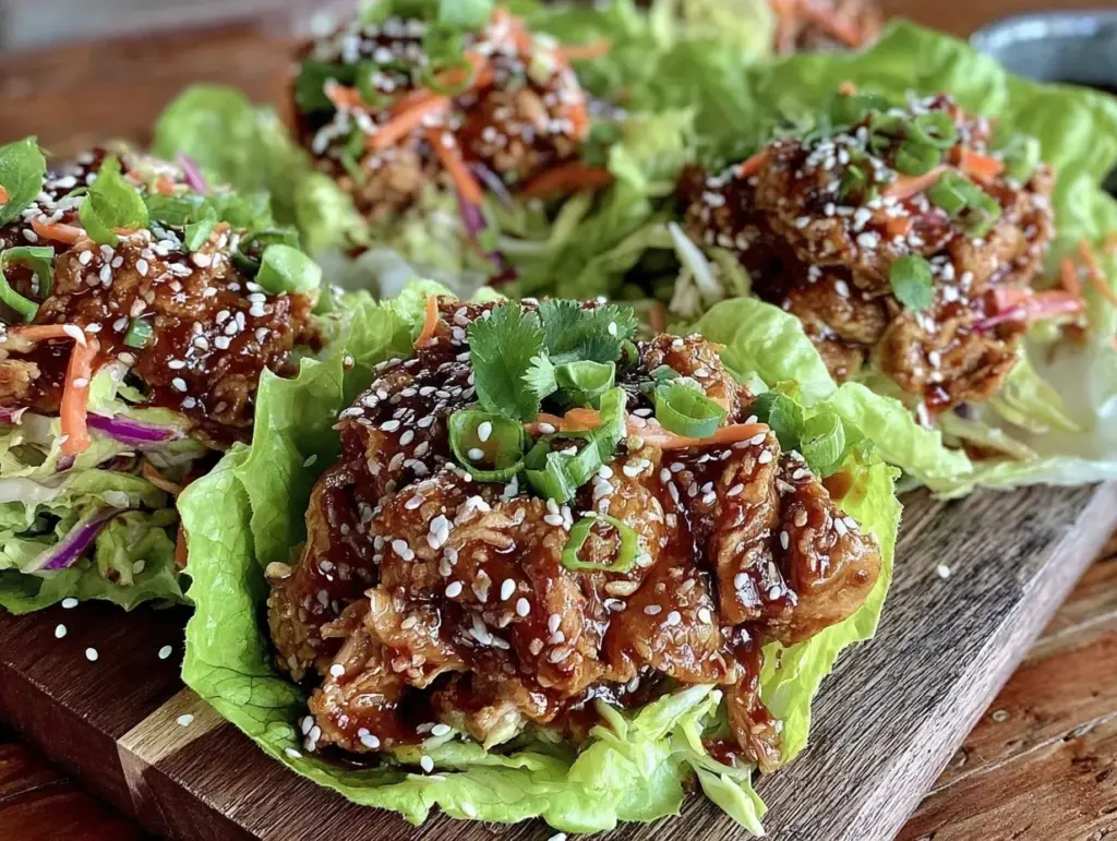 crispy chinese chicken lettuce wraps - featured image
