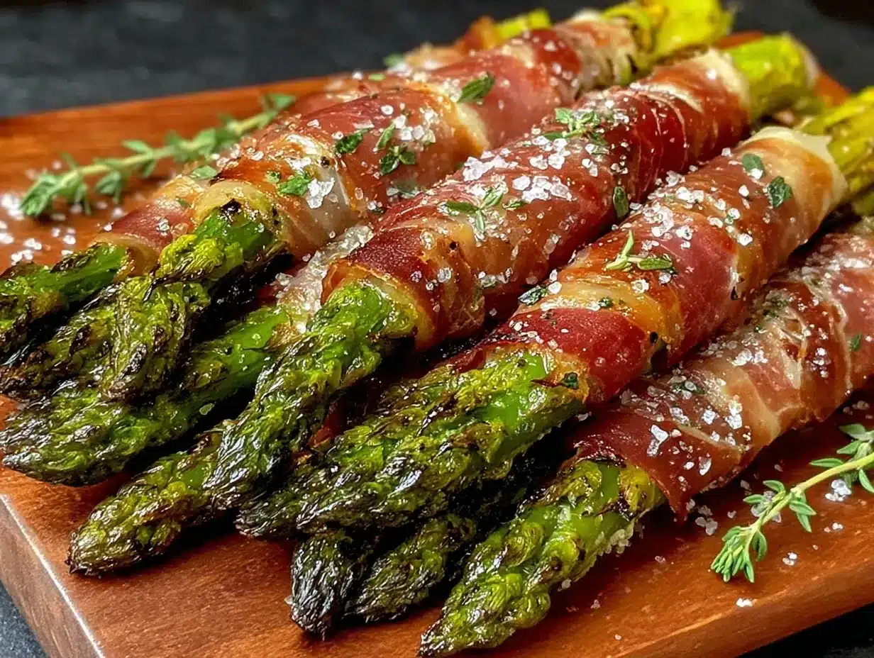 crispy grilled asparagus and prosciutto bundles preparation steps