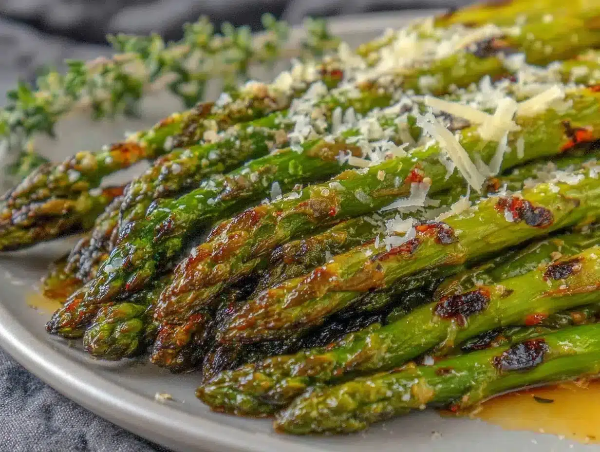 crispy grilled asparagus with parmesan preparation steps