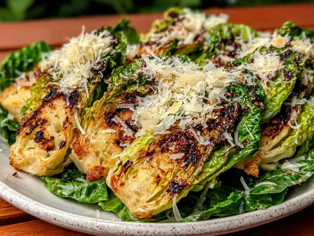 crispy grilled caesar salad preparation steps