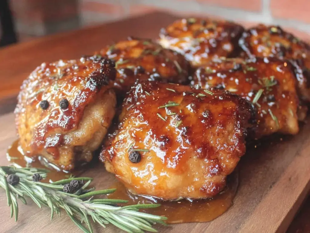 crispy honey balsamic chicken thighs - featured image