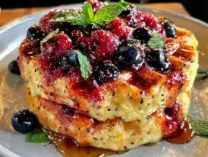 crispy lemon poppy seed waffles - featured image