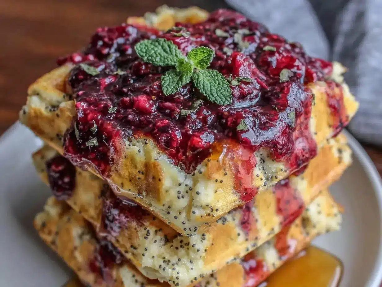 crispy lemon poppy seed waffles preparation steps