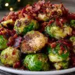 crispy roasted Brussels sprouts with bacon - featured image