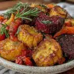 crispy roasted root vegetables medley - featured image