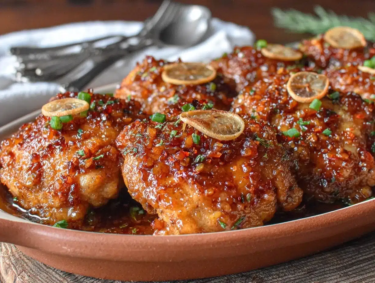 crockpot honey garlic chicken thighs - featured image