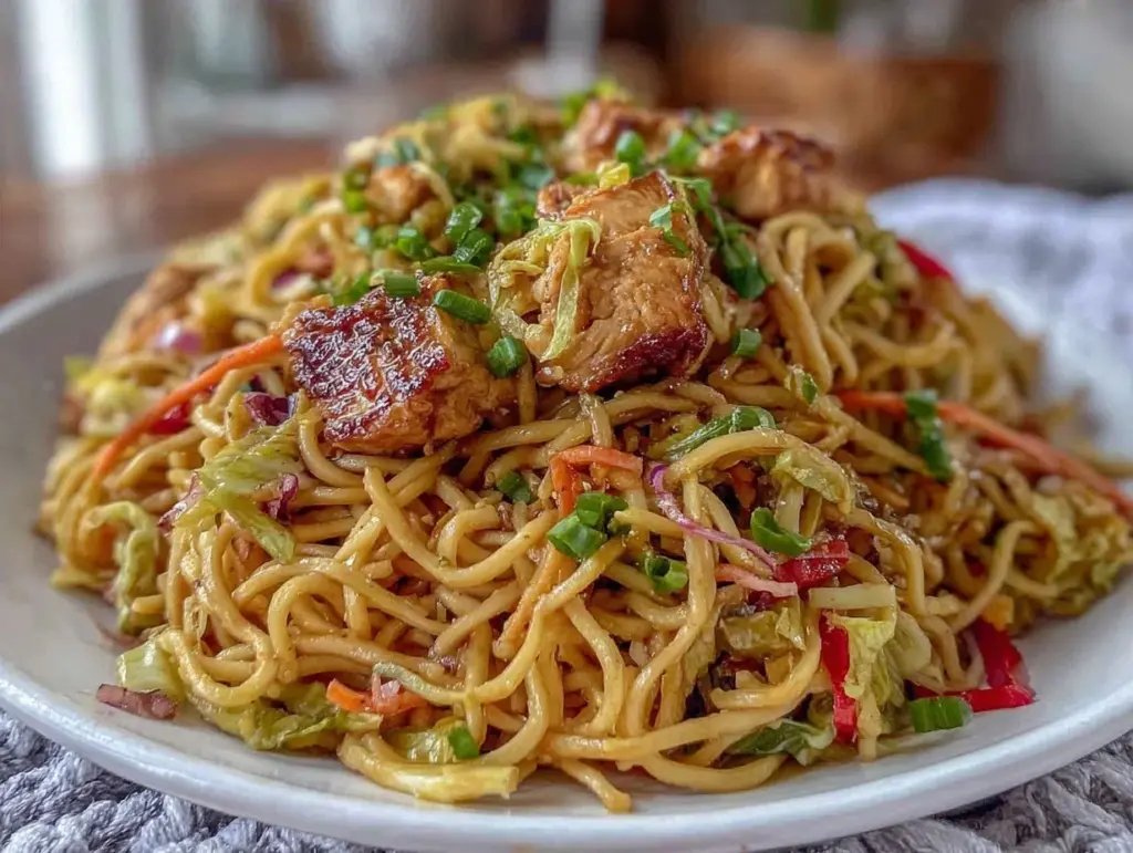 Easy Crispy Chicken Vegetable Lo Mein - featured image