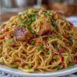 Easy Crispy Chicken Vegetable Lo Mein - featured image
