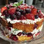 easy layered berry trifle - featured image