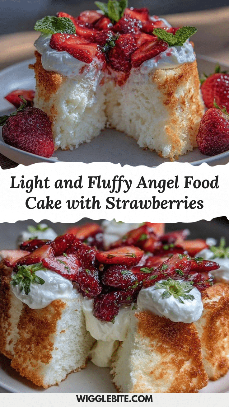 fluffy angel food cake with strawberries recipe