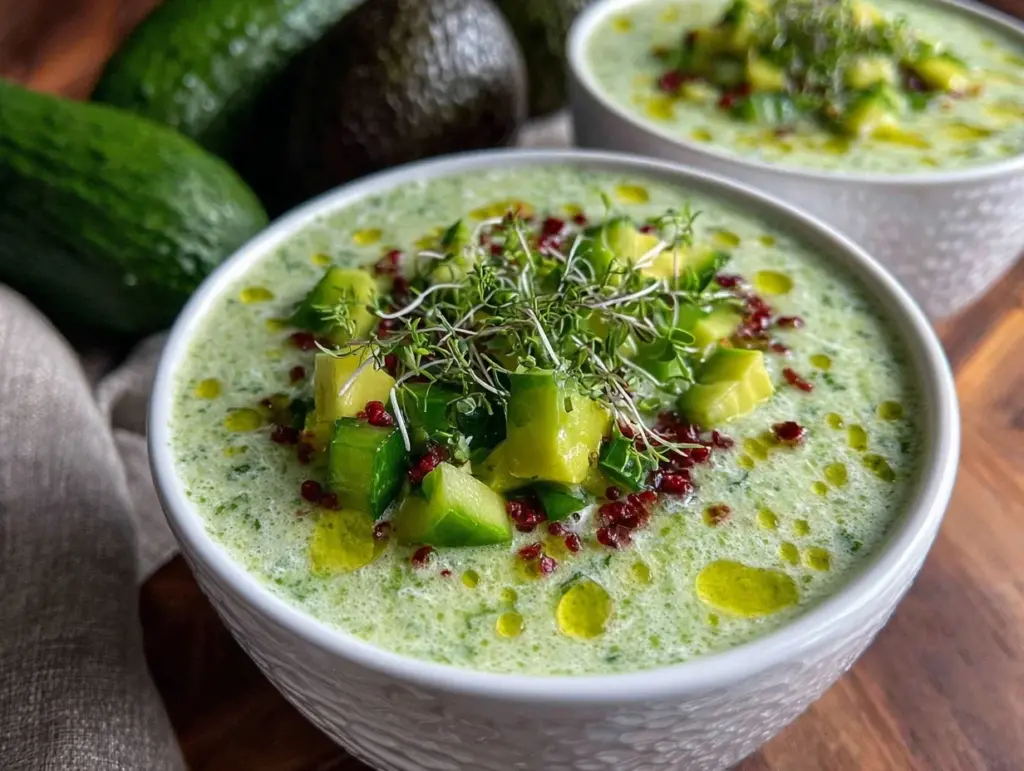 Fresh Cucumber Avocado Gazpacho - featured image