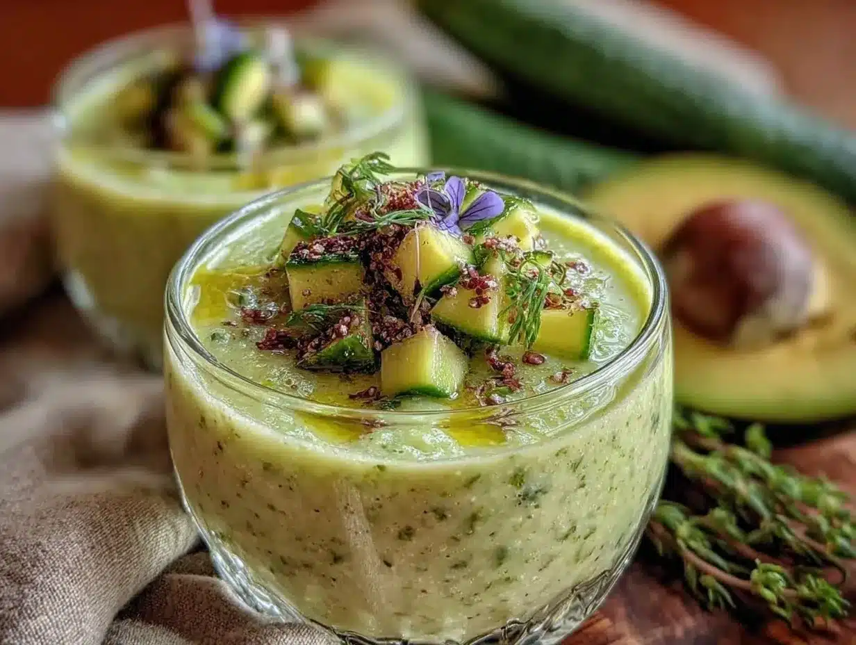 Fresh Cucumber Avocado Gazpacho preparation steps