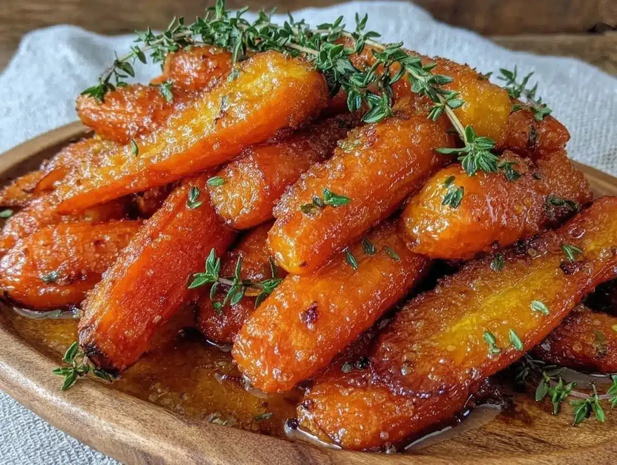 fresh honey thyme roasted carrots preparation steps
