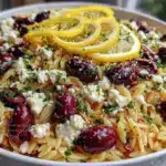 fresh lemon herb orzo salad - featured image