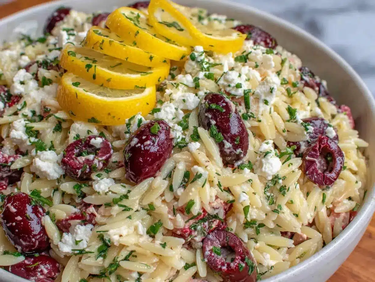 fresh lemon herb orzo salad preparation steps