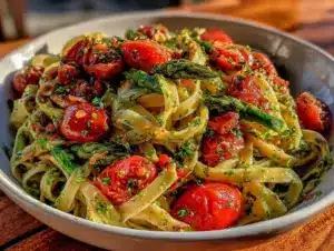 fresh pesto pasta primavera - featured image