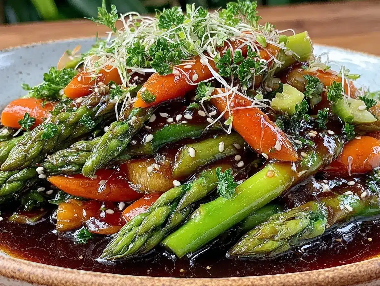 fresh spring vegetable stir-fry preparation steps