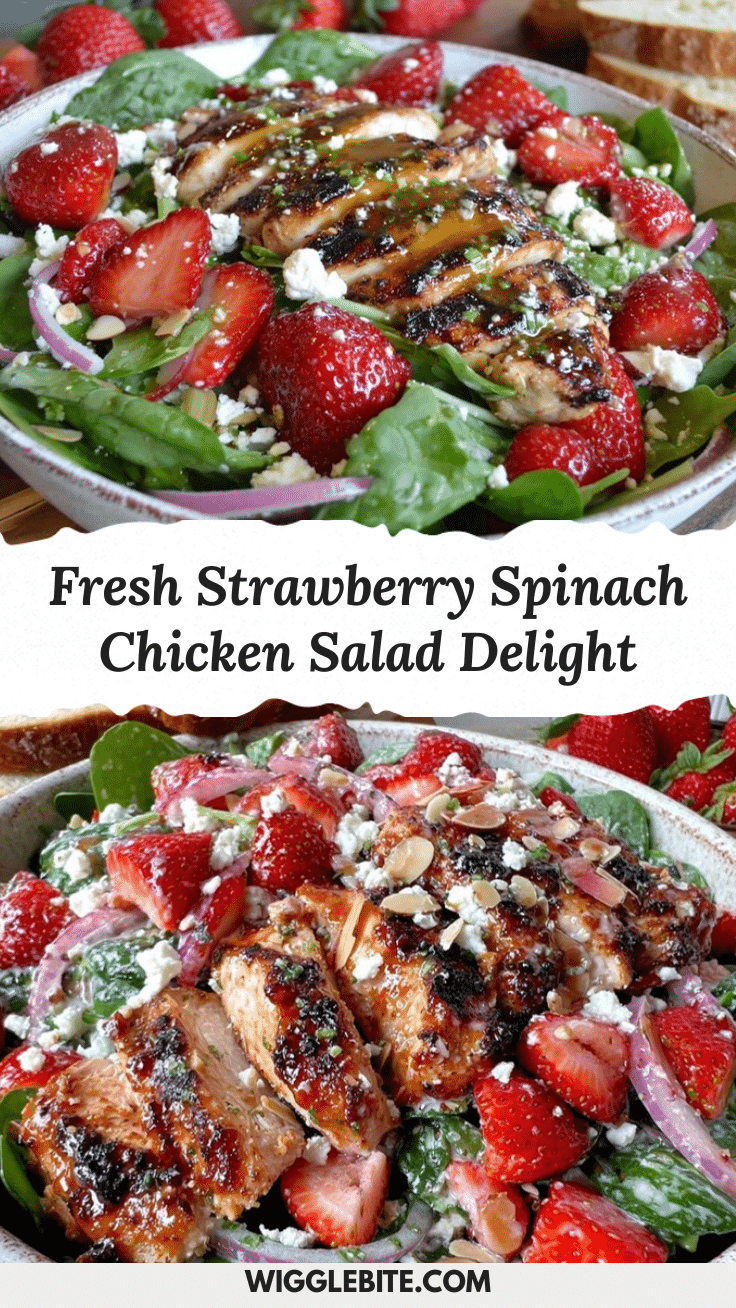 fresh strawberry spinach chicken salad recipe