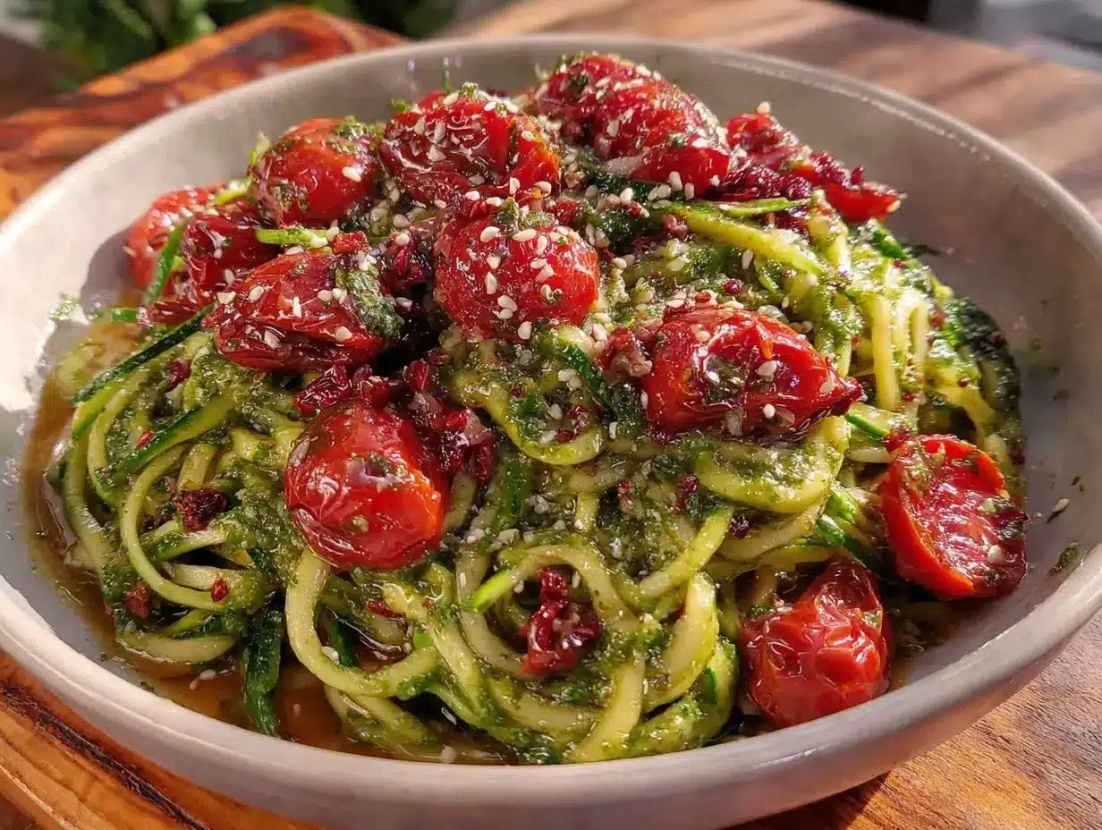 fresh zucchini noodles preparation steps