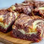 fudgy cream cheese swirl brownies - featured image