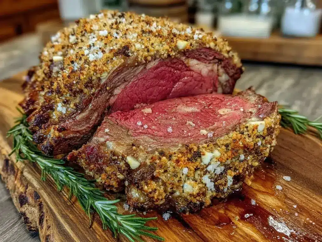 garlic rosemary prime rib - featured image