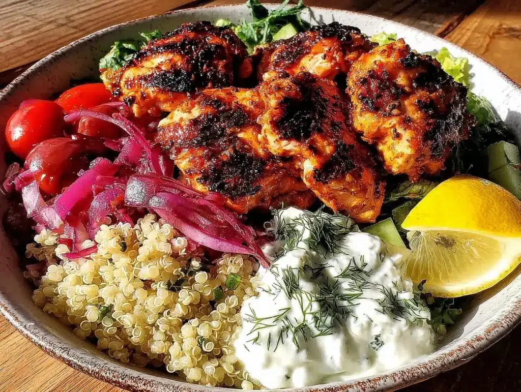 Greek chicken bowl recipe - featured image