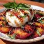 grilled peach and burrata salad - featured image