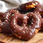 heart-shaped chocolate covered pretzels - featured image