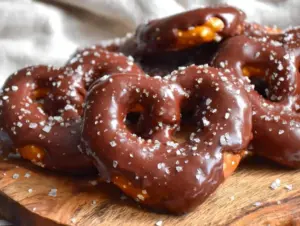 heart-shaped chocolate covered pretzels - featured image