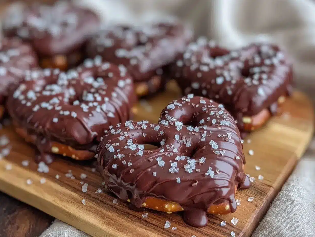 heart-shaped chocolate covered pretzels preparation steps