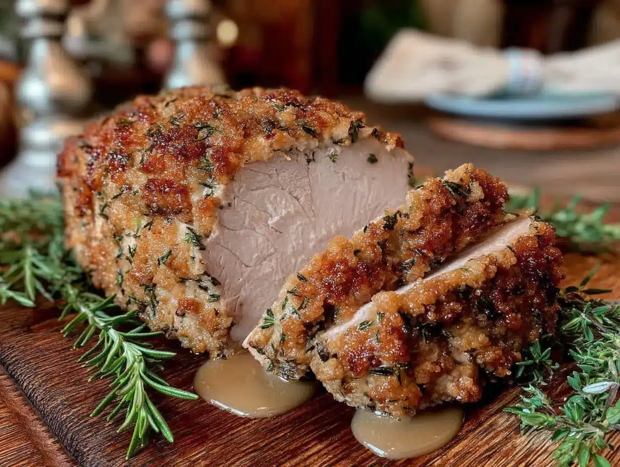 herb-crusted pork loin roast preparation steps