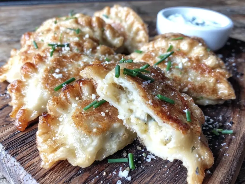 homemade pierogies with creamy potato filling - featured image
