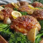 honey garlic chicken with broccoli - featured image
