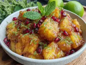 honey lime fruit salad with mint - featured image