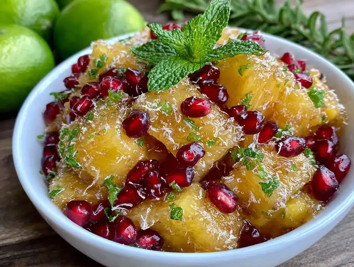 honey lime fruit salad with mint preparation steps