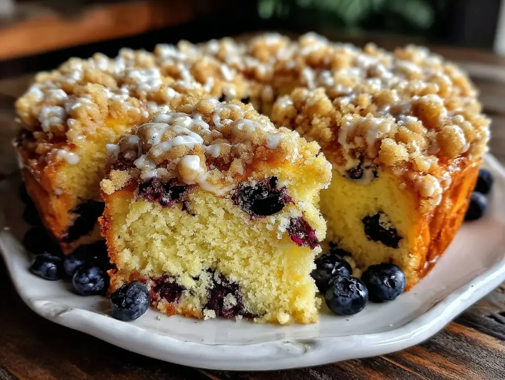lemon blueberry coffee cake - featured image