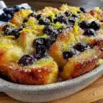 lemon blueberry french toast casserole - featured image
