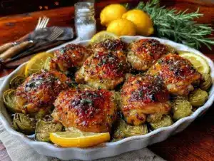 lemon herb chicken thighs - featured image