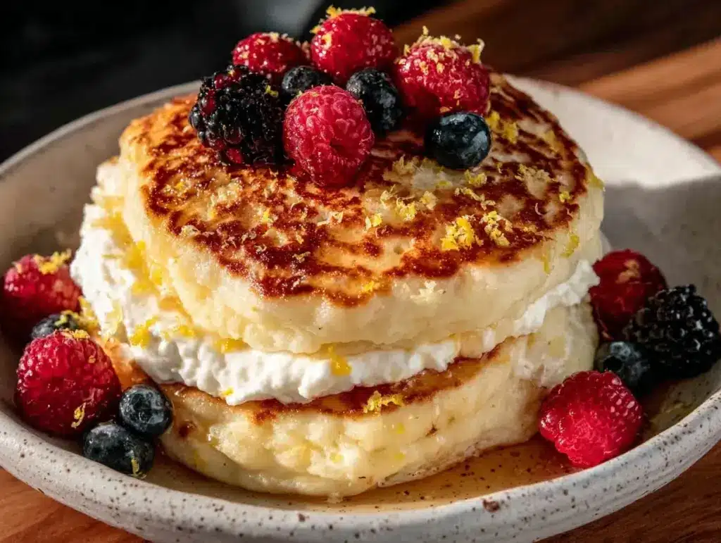 lemon ricotta pancakes - featured image