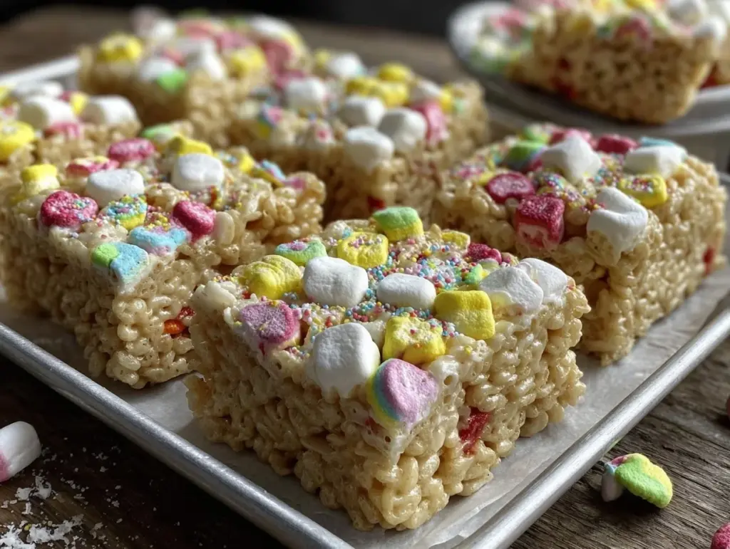 Lucky Charms Marshmallow Rice Crispy Treats - featured image