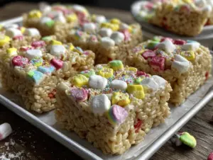 Lucky Charms Marshmallow Rice Crispy Treats - featured image