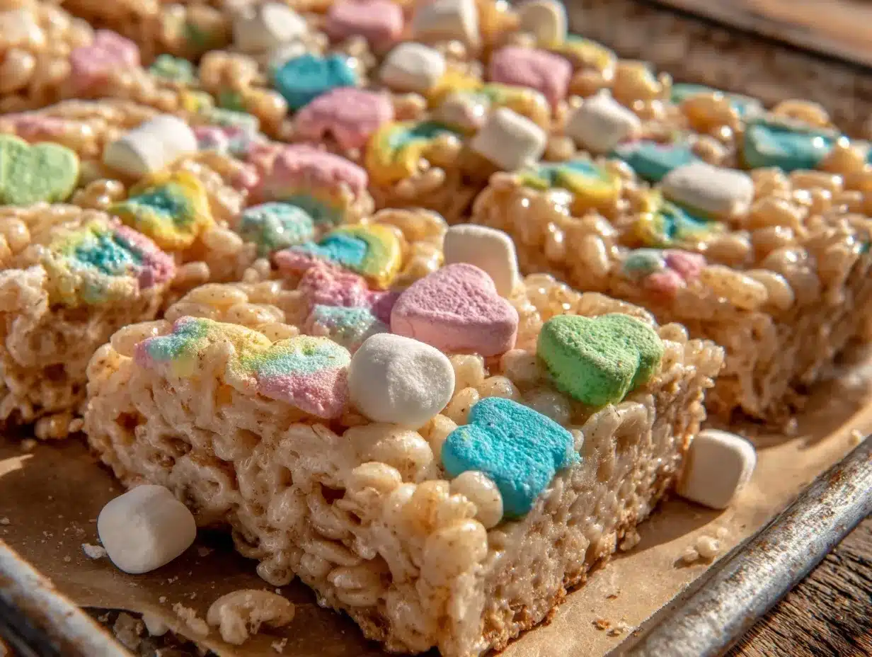 Lucky Charms Marshmallow Rice Crispy Treats preparation steps