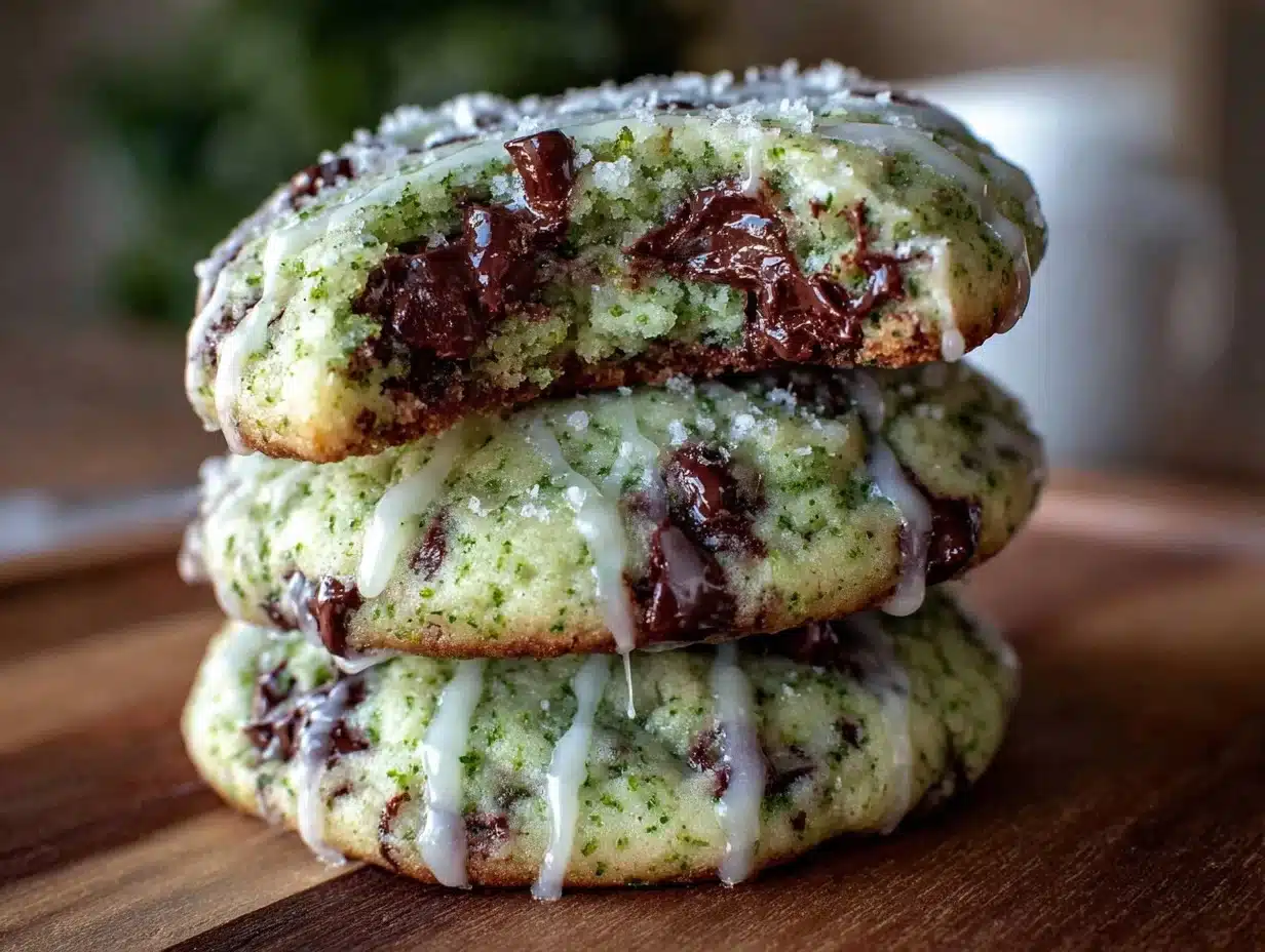 mint chocolate chip shamrock cookies - featured image