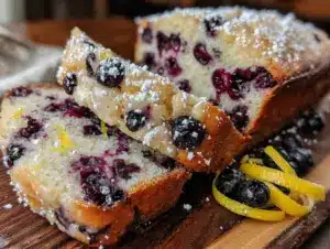 moist blueberry lemon bread - featured image