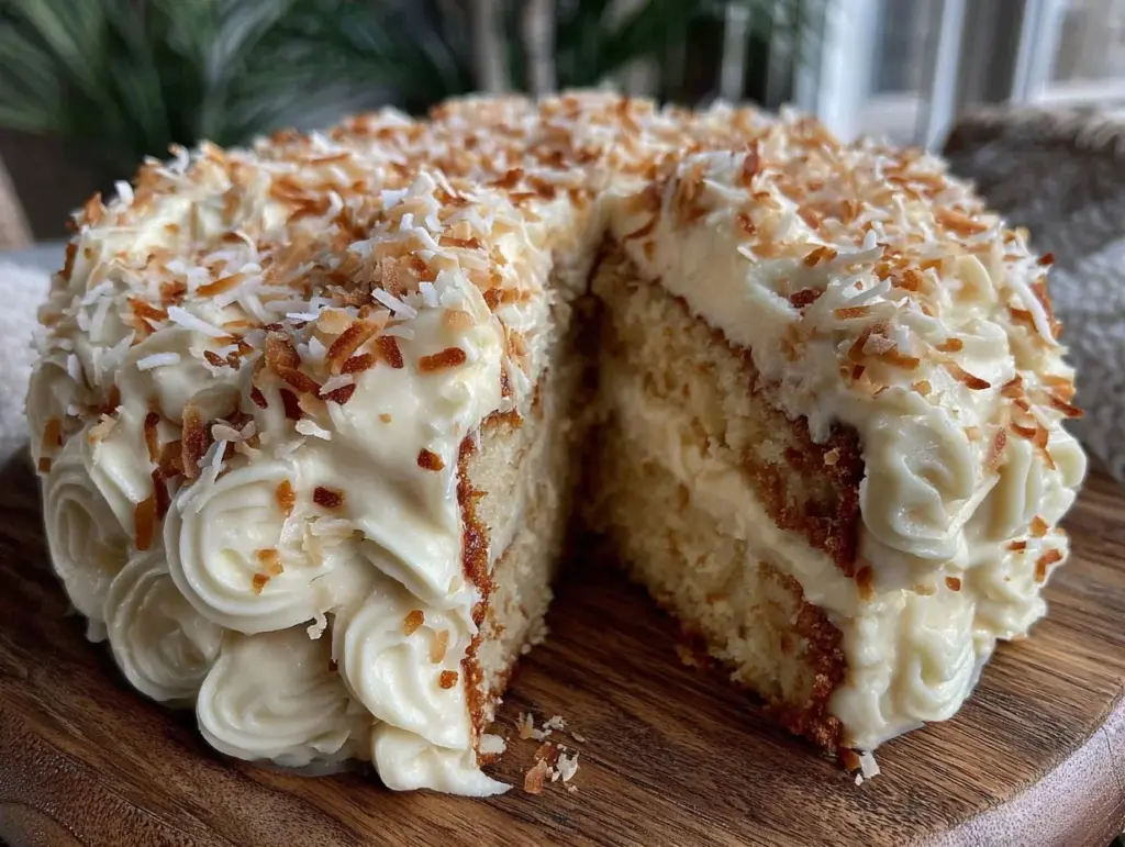 moist coconut cake recipe - featured image