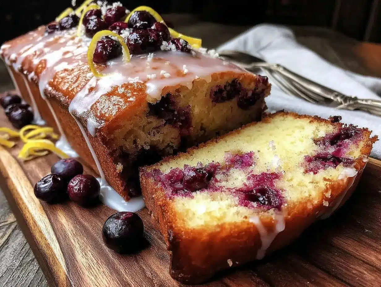 moist lemon blueberry pound cake loaf preparation steps
